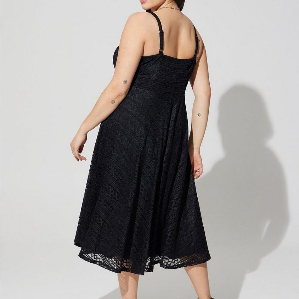 NWT - Torris midi lace skater dress - deep black - Picture 2 of 5